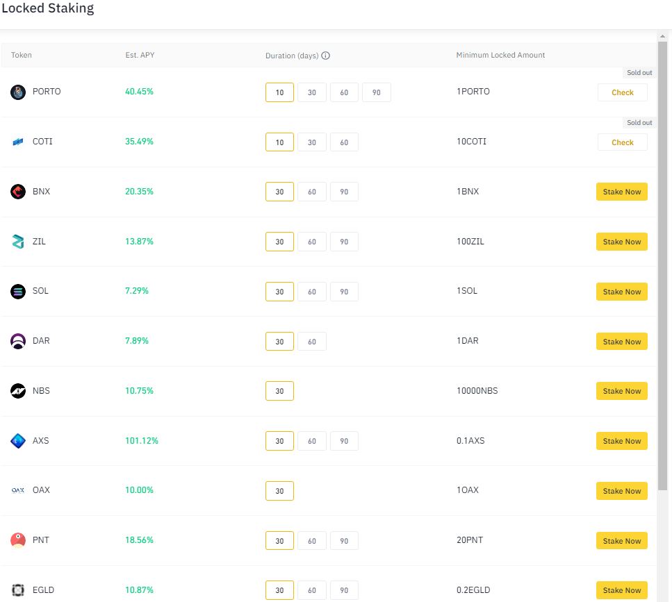 Binance staking 1